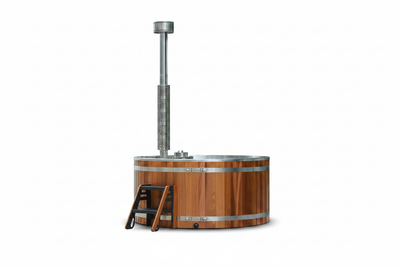 Cedar hot tub on white background no pallet