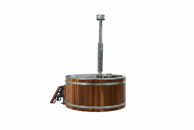 Cedar hot tub white background