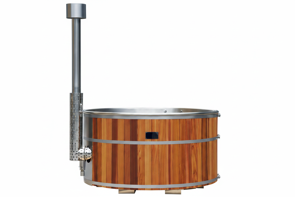 Hot Tub Cedar Front View White Background