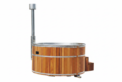 Hot Tub Cedar With Drain White Background