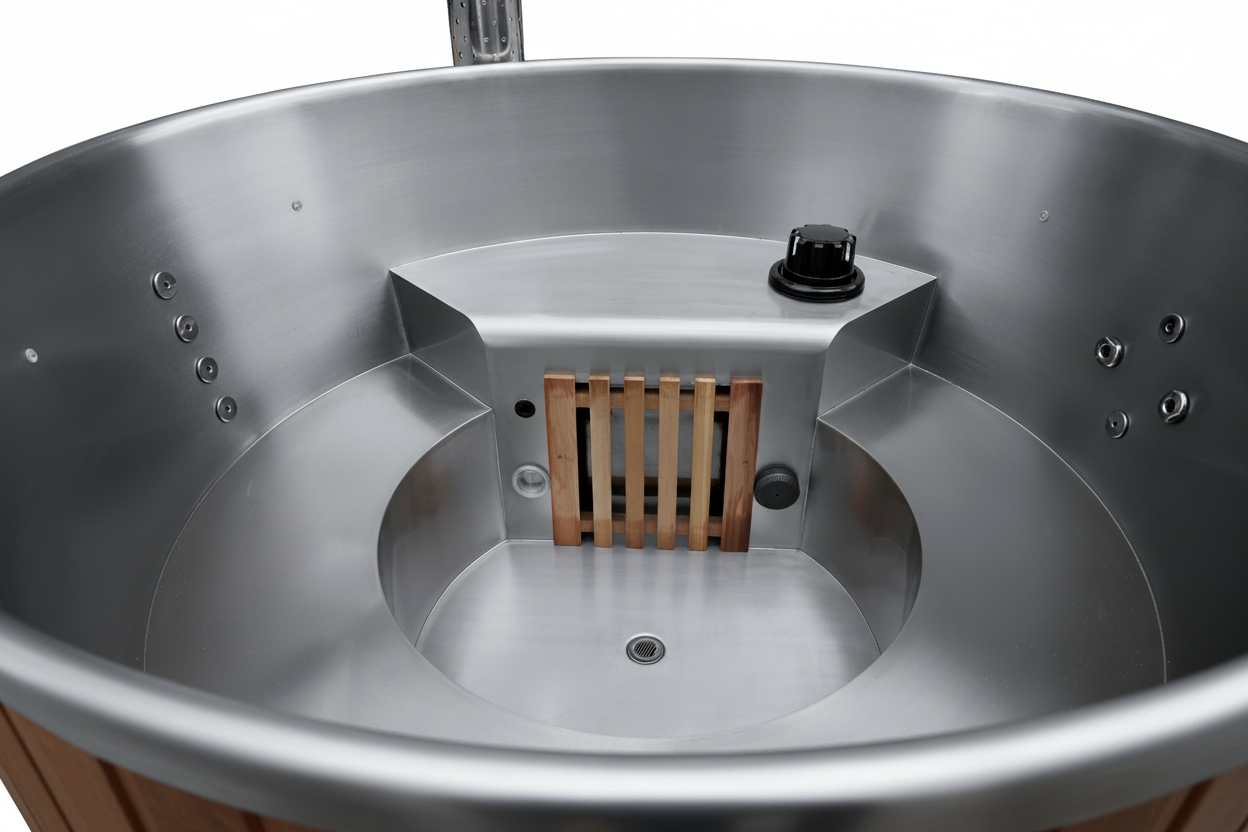 Hot Tub Interior Angled White Background