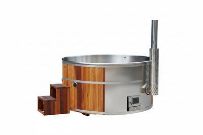 Hot Tub Stainless Steel Model White Background