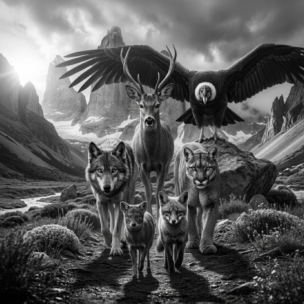 Sharp Patagonian Wildlife Scene